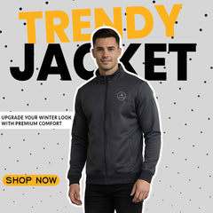 Men’s Premium Winter Zip Jacket with High Neck & Zipper Pockets – Exalon