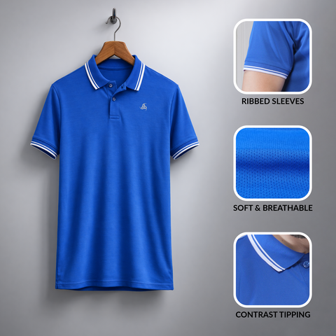 Royal Blue Polo T-Shirt – Sharp Smart Casual Look