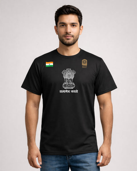 Satyamev Jayate Black Performance T-Shirt for Men