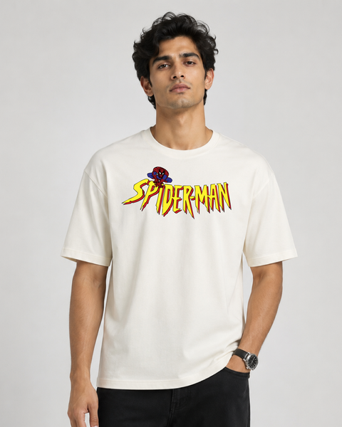 Exalon Spider-Man Oversized T-Shirt for Men – 100% Cotton Tee