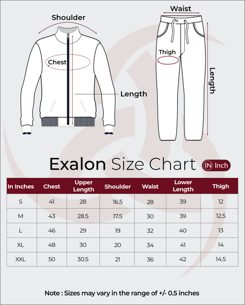 Exalon AeroStride Black Sports Tracksuit for Men | Premium Activewear Set